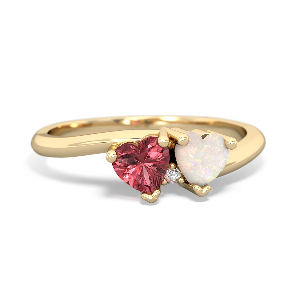 Pink Tourmaline Sweethearts 14K Yellow Gold ring R5260