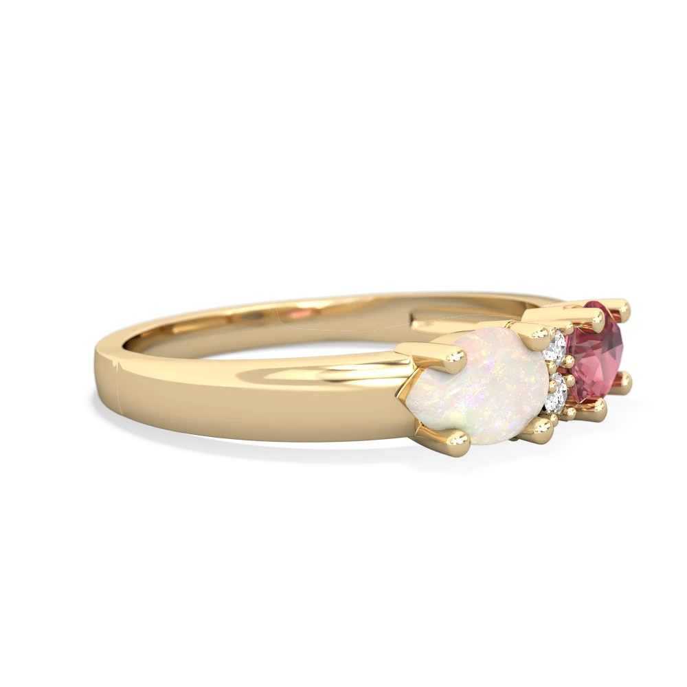 Pink Tourmaline Pear Bowtie 14K Yellow Gold ring R0865