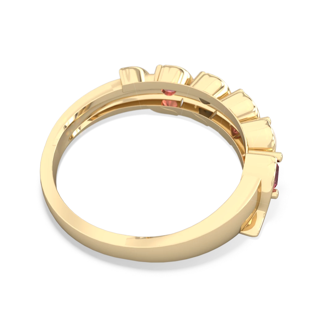 Pink Tourmaline Anniversary Band 14K Yellow Gold ring R2089