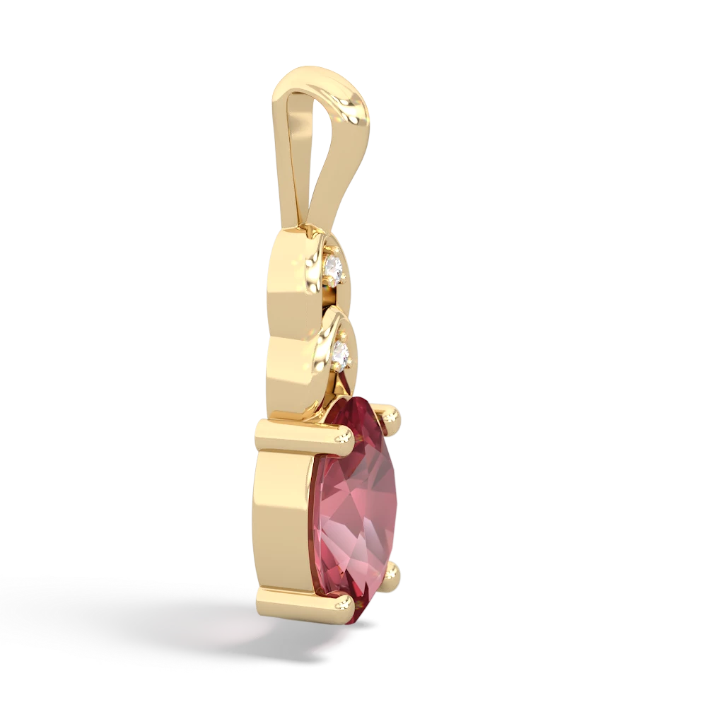 Pink Tourmaline Links 14K Yellow Gold pendant P4032