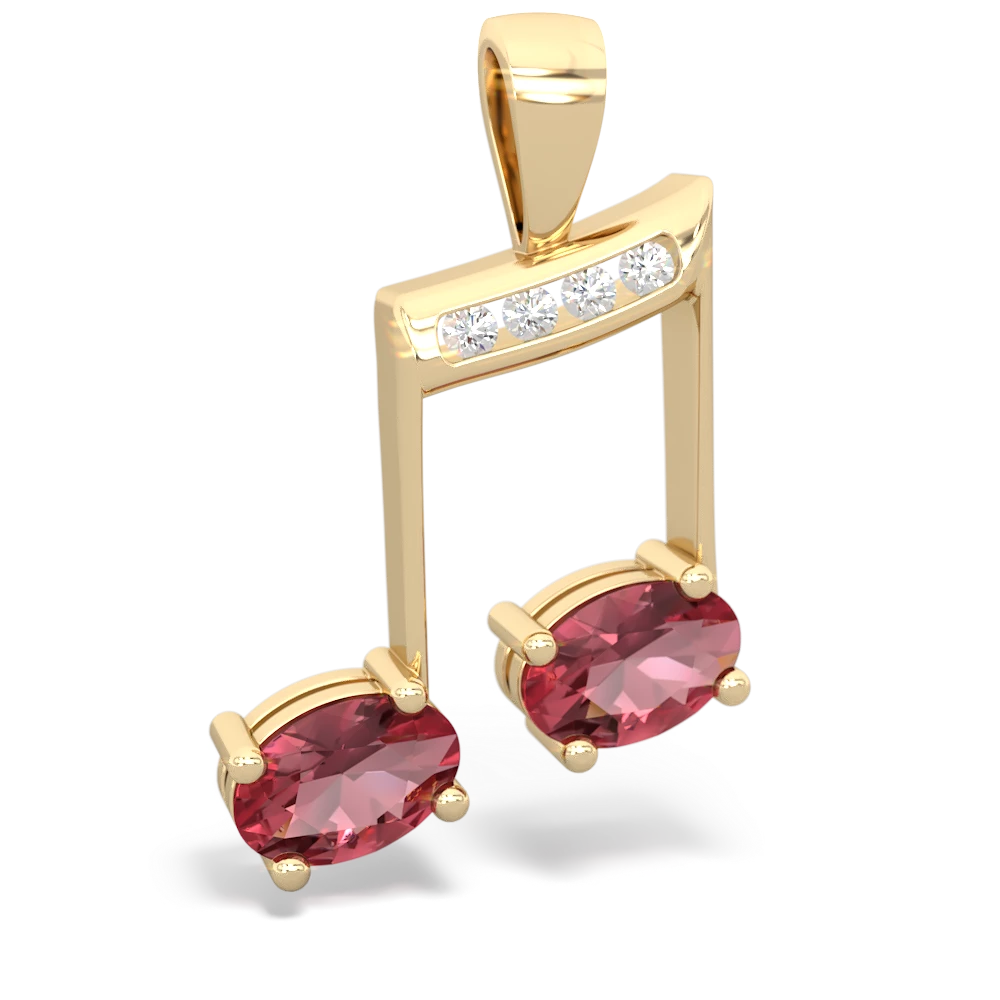 Pink Tourmaline Color Of Music 14K Yellow Gold pendant P3334