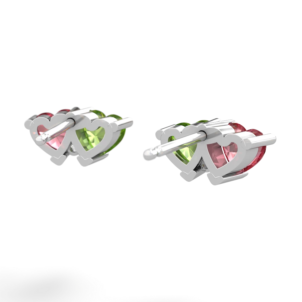 Pink Tourmaline Sweethearts 14K White Gold earrings E5260