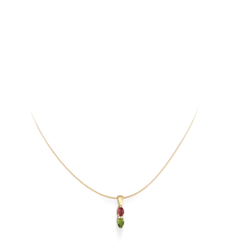 Pink Tourmaline Bowtie Drop 14K Yellow Gold pendant P0865