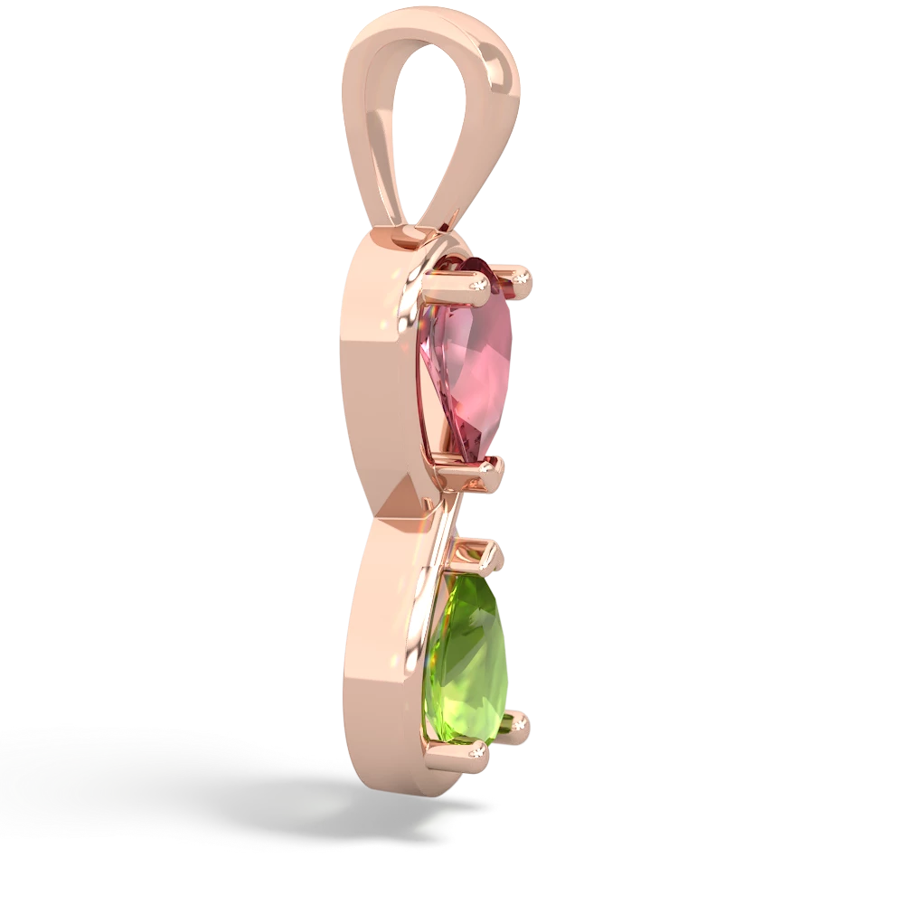 Pink Tourmaline Infinity 14K Rose Gold pendant P5050