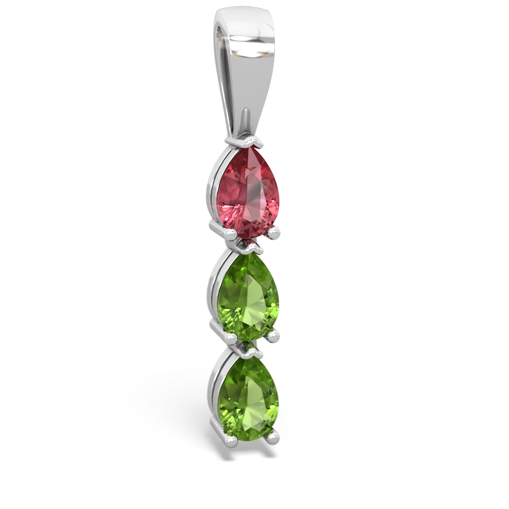 Pink Tourmaline Dew Drops 14K White Gold pendant P2251