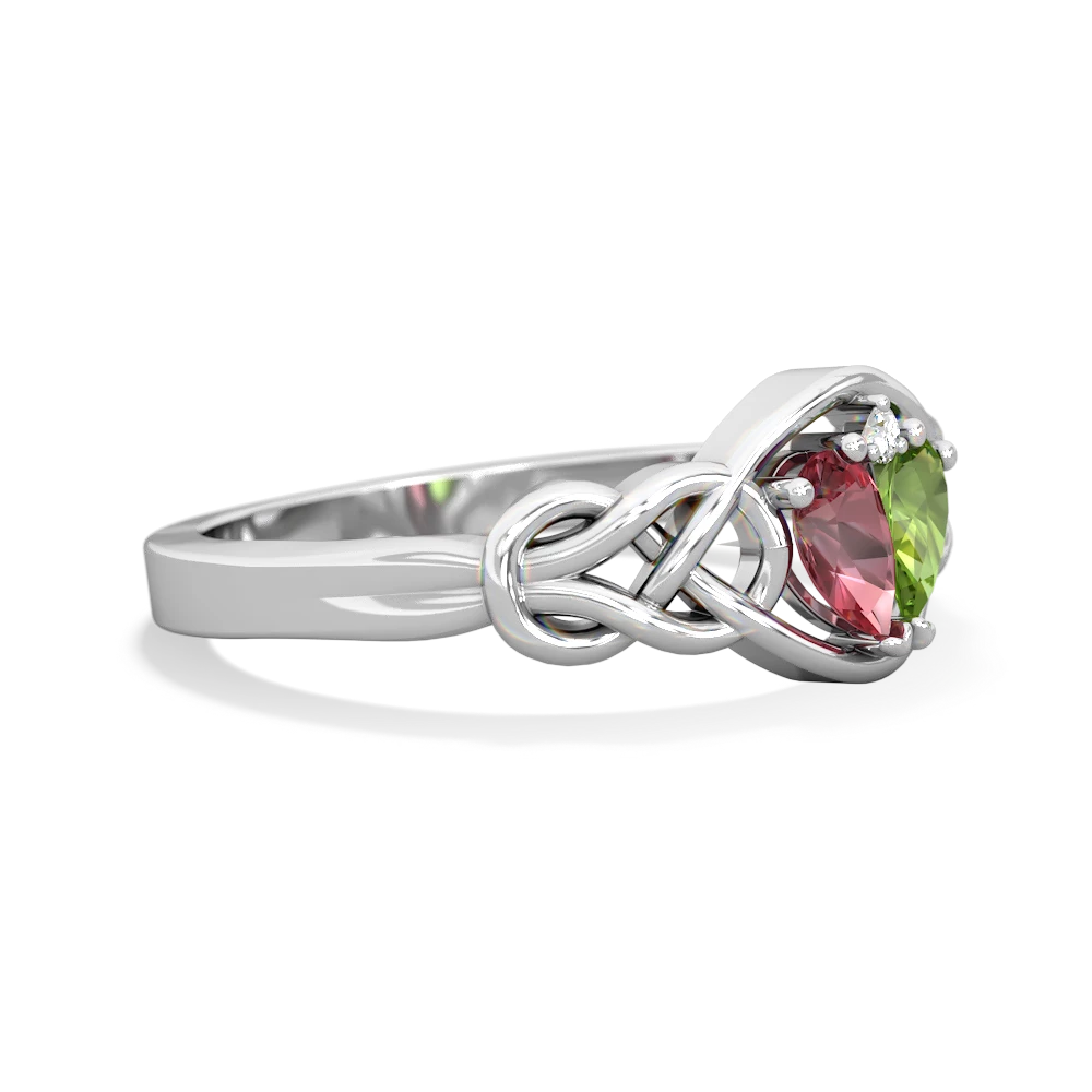 Pink Tourmaline Celtic Love Knot 14K White Gold ring R5420