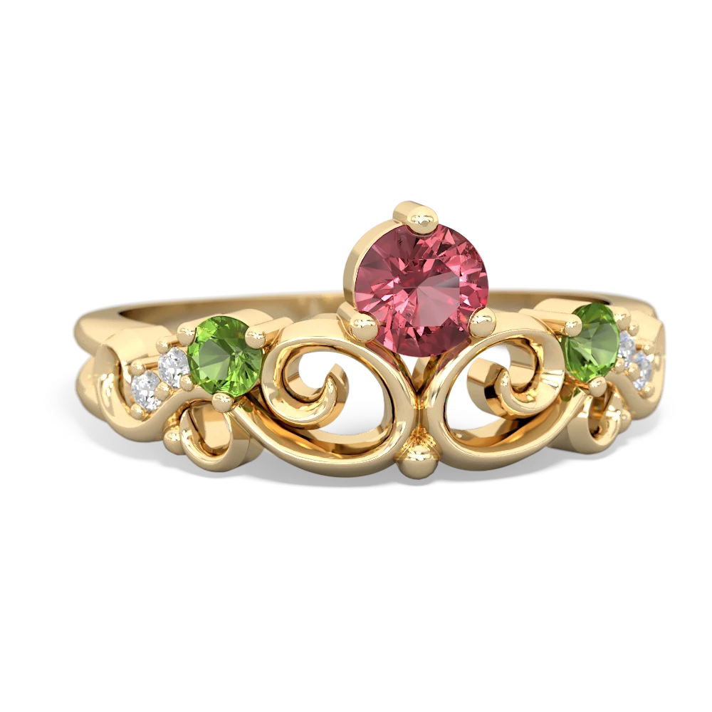 Pink Tourmaline Crown Keepsake 14K Yellow Gold ring R5740