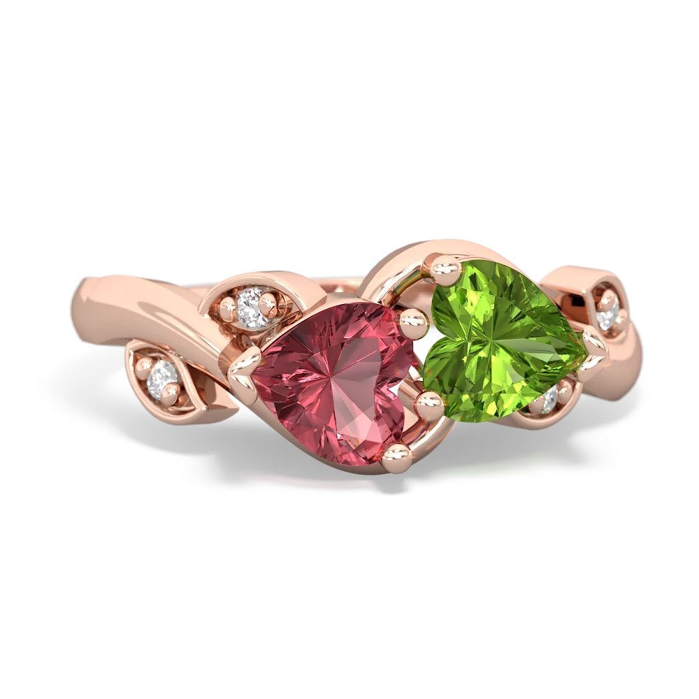 Pink Tourmaline Floral Elegance 14K Rose Gold ring R5790