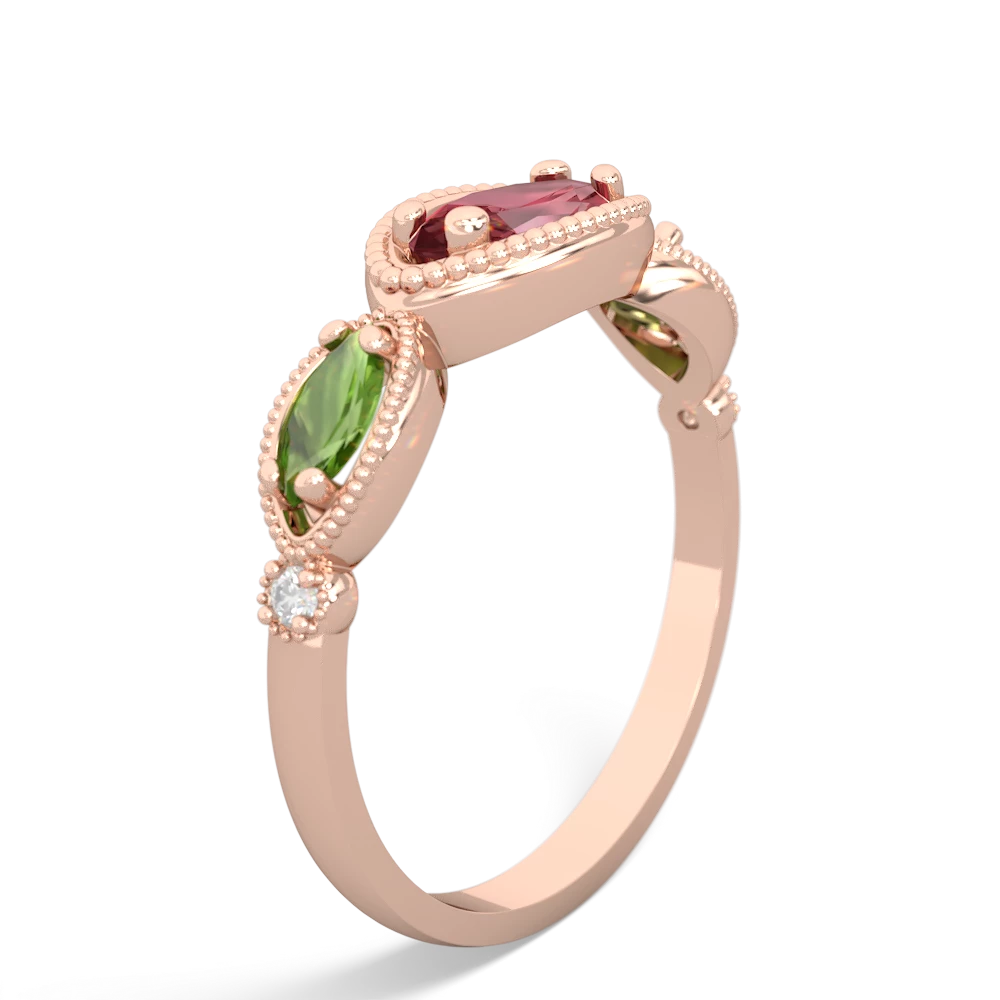 Pink Tourmaline Milgrain Marquise 14K Rose Gold ring R5700