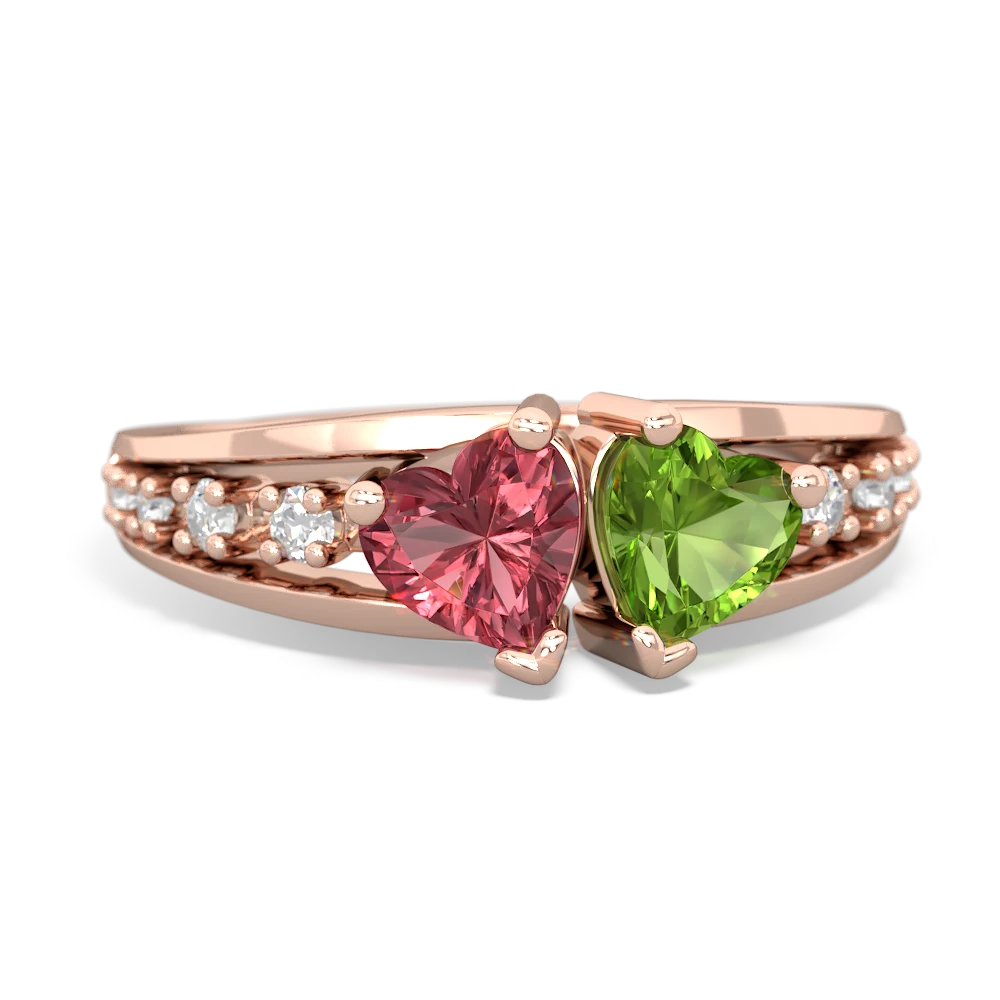 Pink Tourmaline Heart To Heart 14K Rose Gold ring R3342