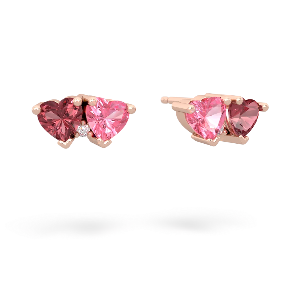 Pink Tourmaline Sweethearts 14K Rose Gold earrings E5260