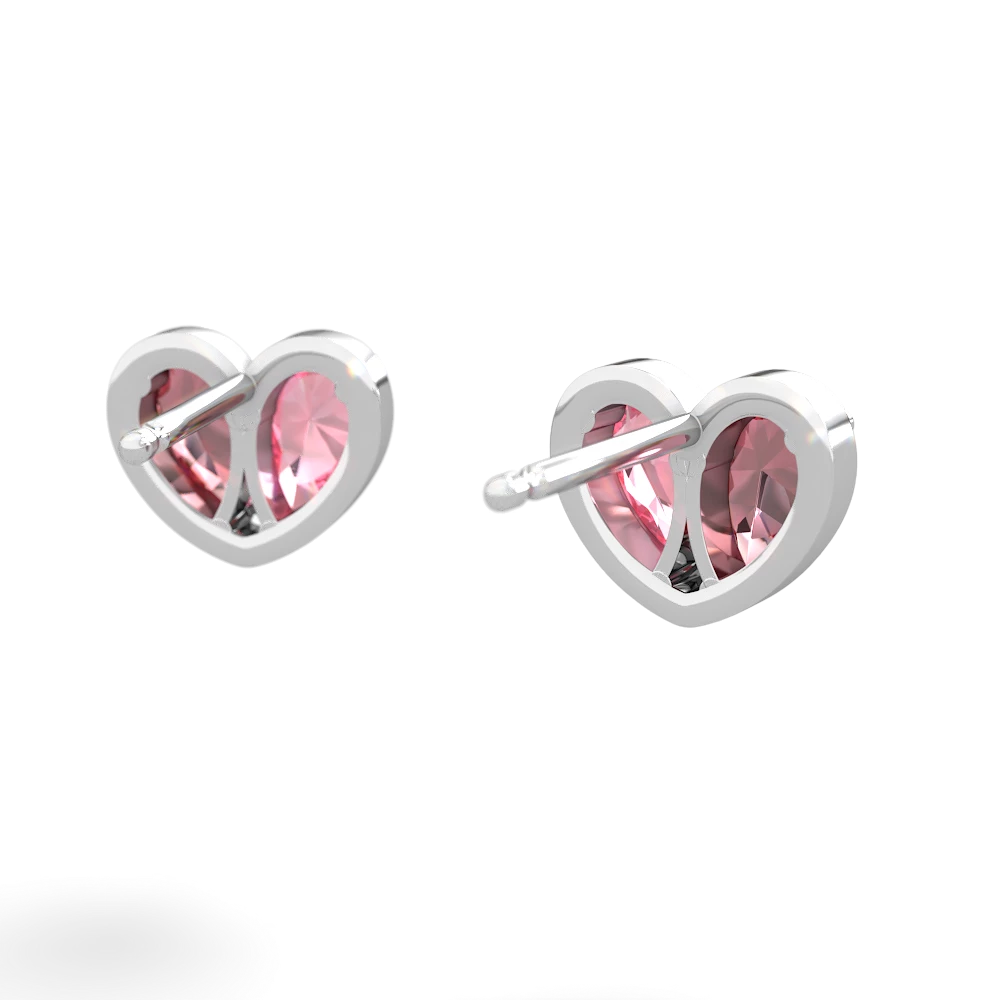 Pink Tourmaline 'Our Heart' 14K White Gold earrings E5072