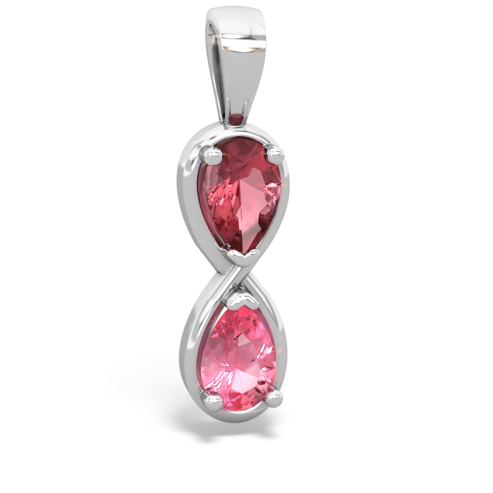 Pink Tourmaline Infinity 14K White Gold pendant P5050