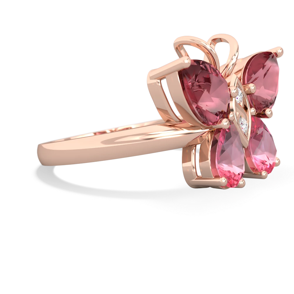 Pink Tourmaline Butterfly 14K Rose Gold ring R2215