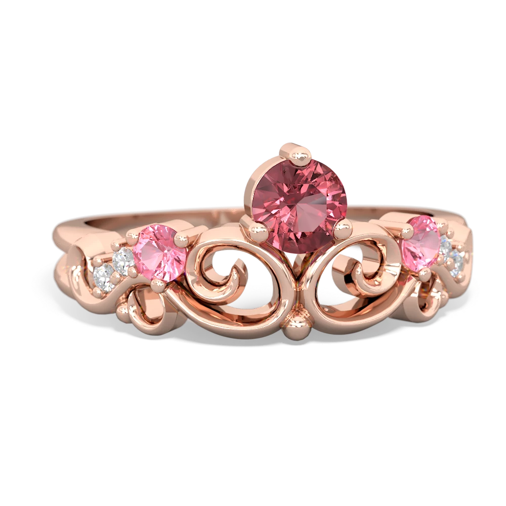 Pink Tourmaline Crown Keepsake 14K Rose Gold ring R5740