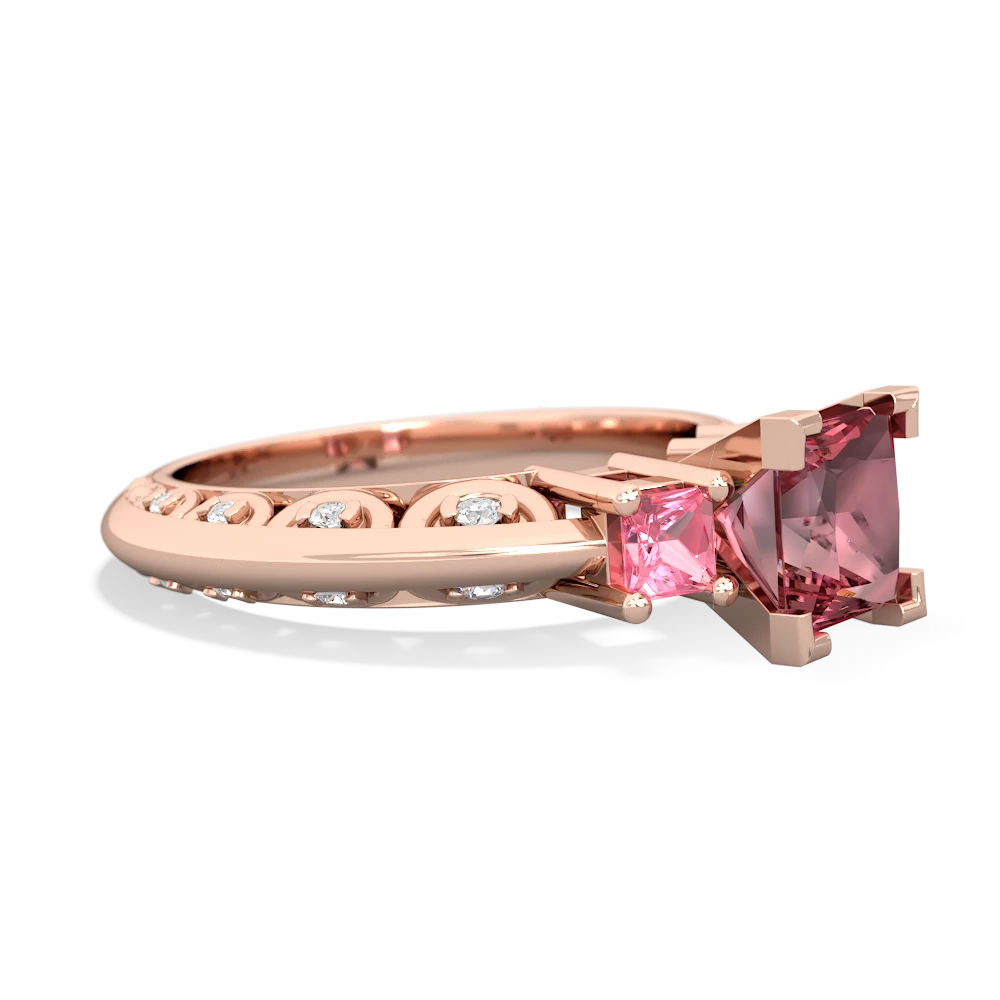 Pink Tourmaline Eternal Embrace Engagement 14K Rose Gold ring C2001