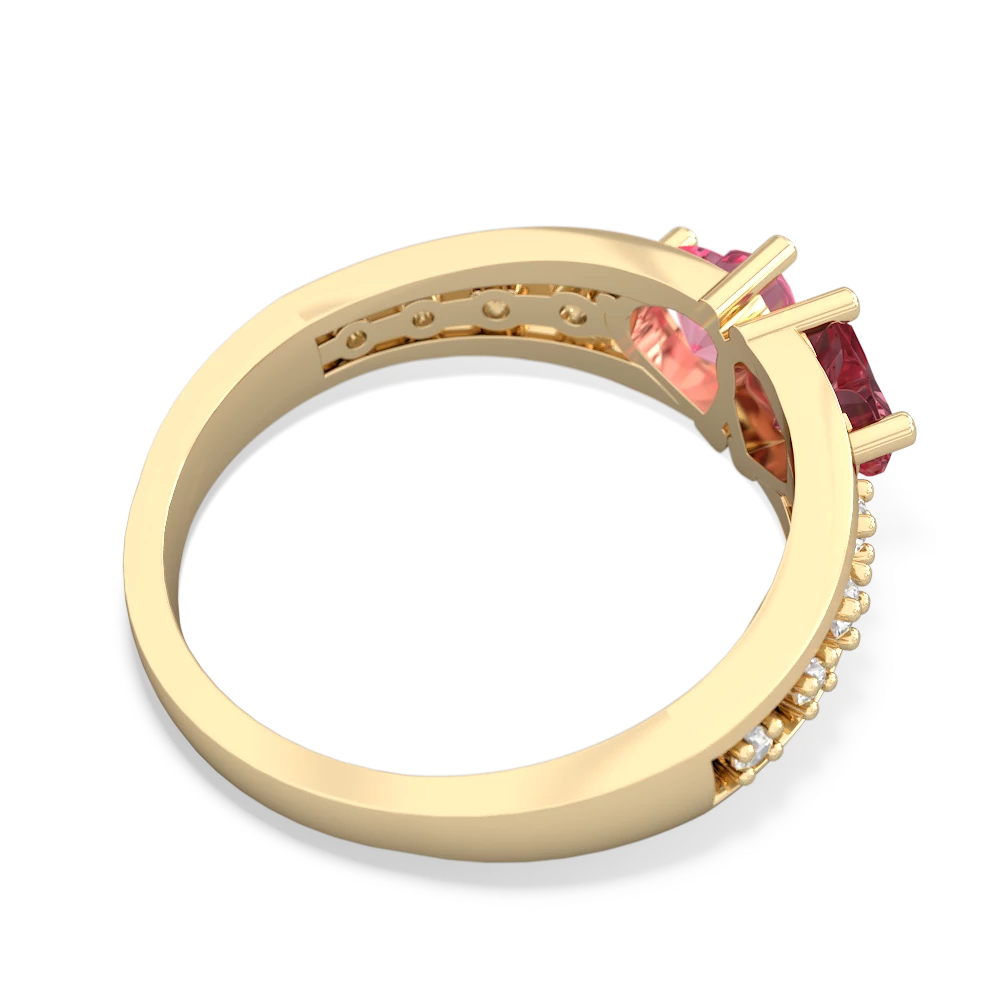 Pink Tourmaline Heart To Heart 14K Yellow Gold ring R3342