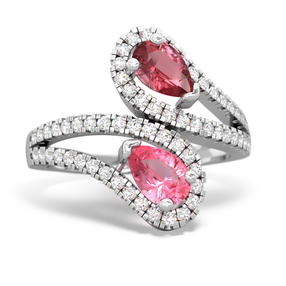 Pink Tourmaline Diamond Dazzler 14K White Gold ring R3000