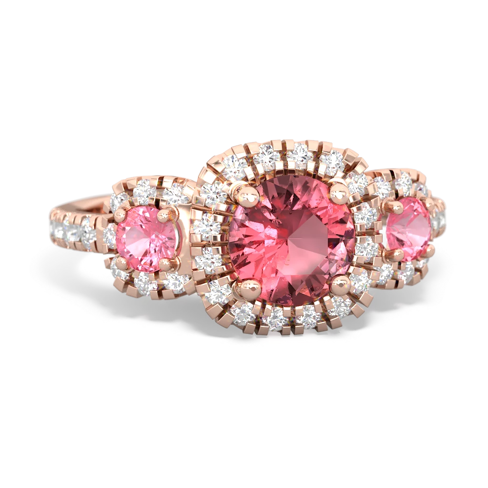 Pink Tourmaline Regal Halo 14K Rose Gold ring R5350