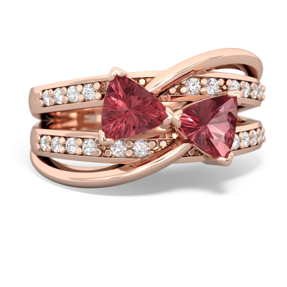 Pink Tourmaline Bowtie 14K Rose Gold ring R2360