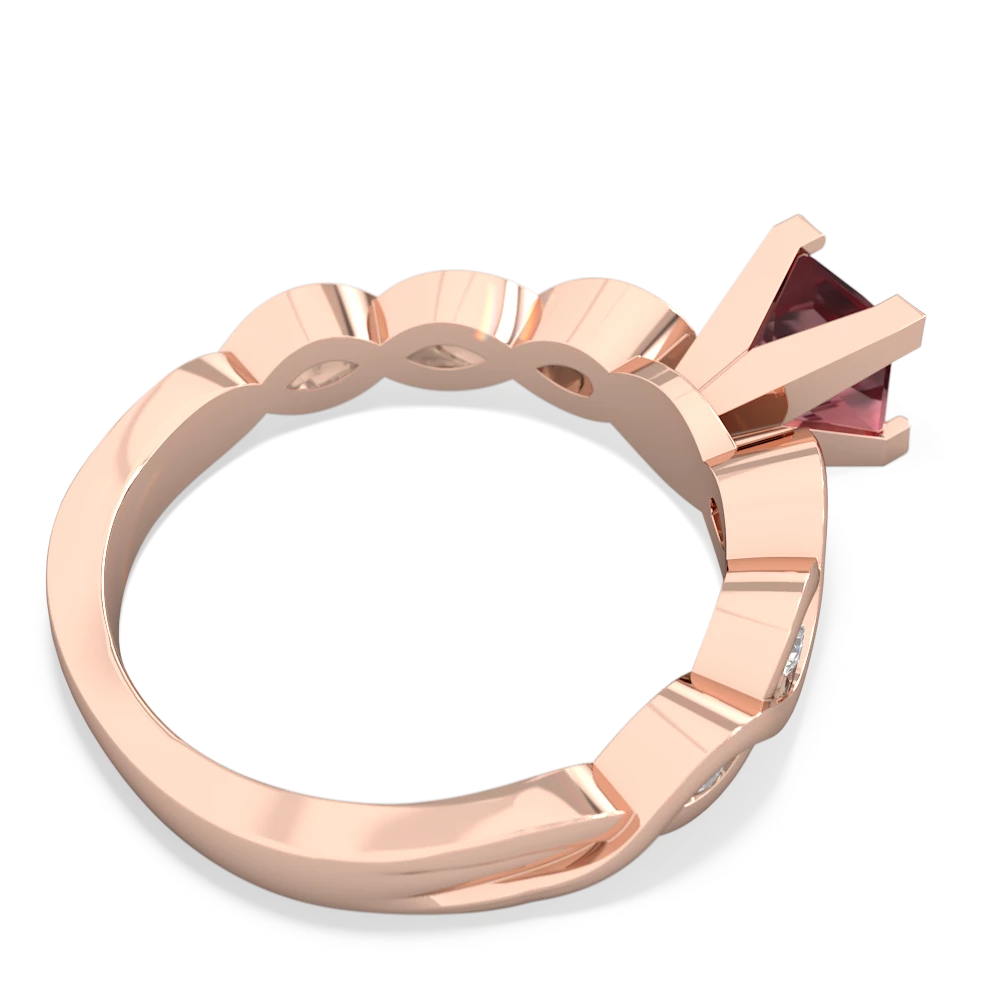 Pink Tourmaline Infinity 5Mm Square Engagement 14K Rose Gold ring R26315SQ