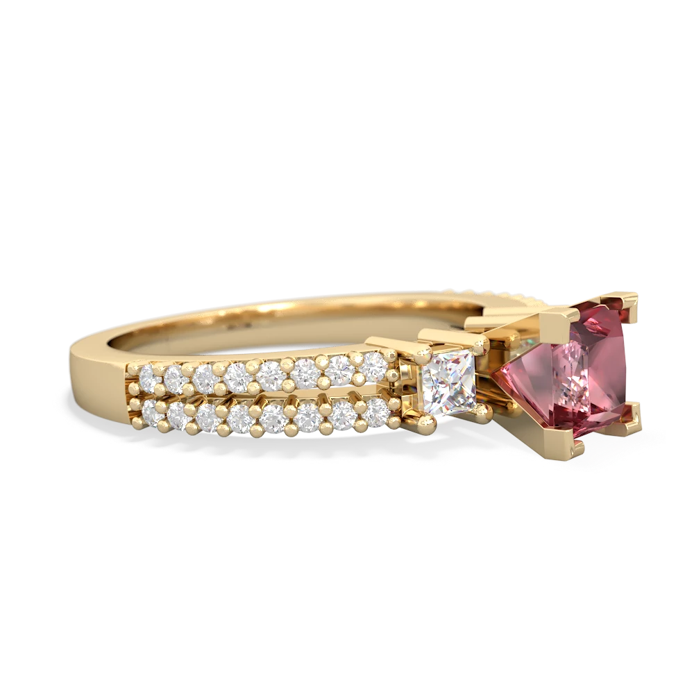 Pink Tourmaline Classic 5Mm Square Engagement 14K Yellow Gold ring R26435SQ