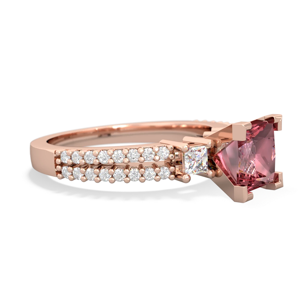 Pink Tourmaline Classic 6Mm Princess Engagement 14K Rose Gold ring R26436SQ