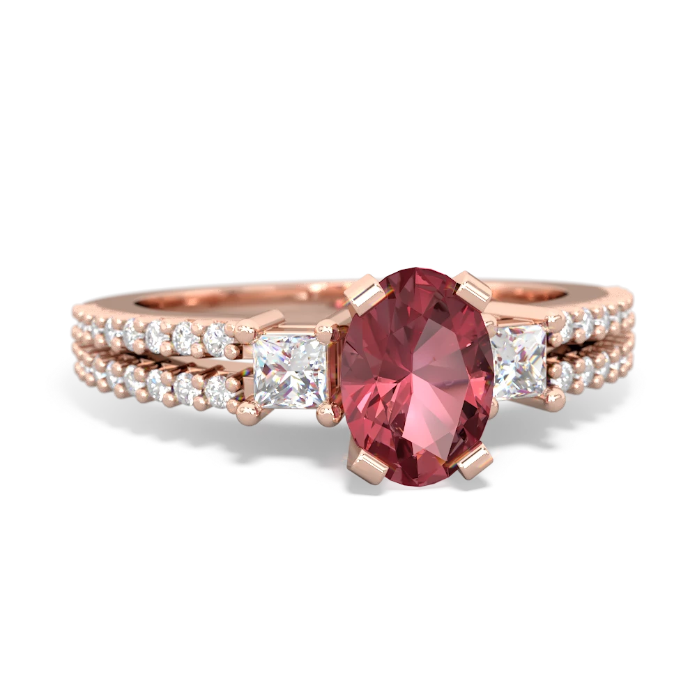 Pink Tourmaline Classic 7X5mm Oval Engagement 14K Rose Gold ring R26437VL