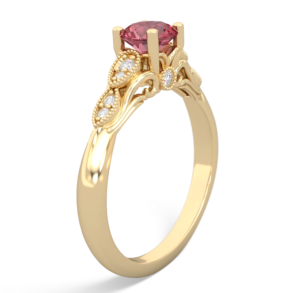 Pink Tourmaline Antique Elegance 14K Yellow Gold ring R3100