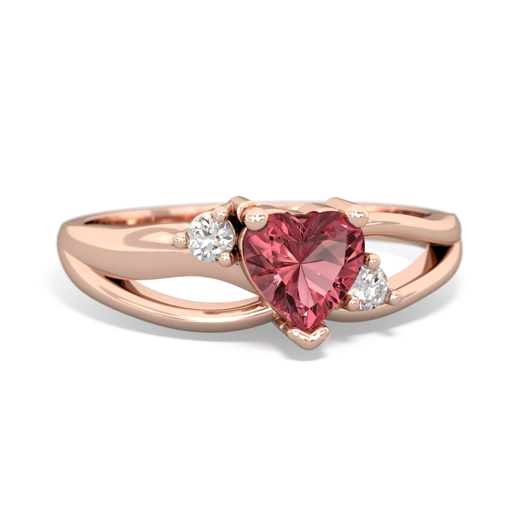 Pink Tourmaline Split Band Swirl 14K Rose Gold ring R2130