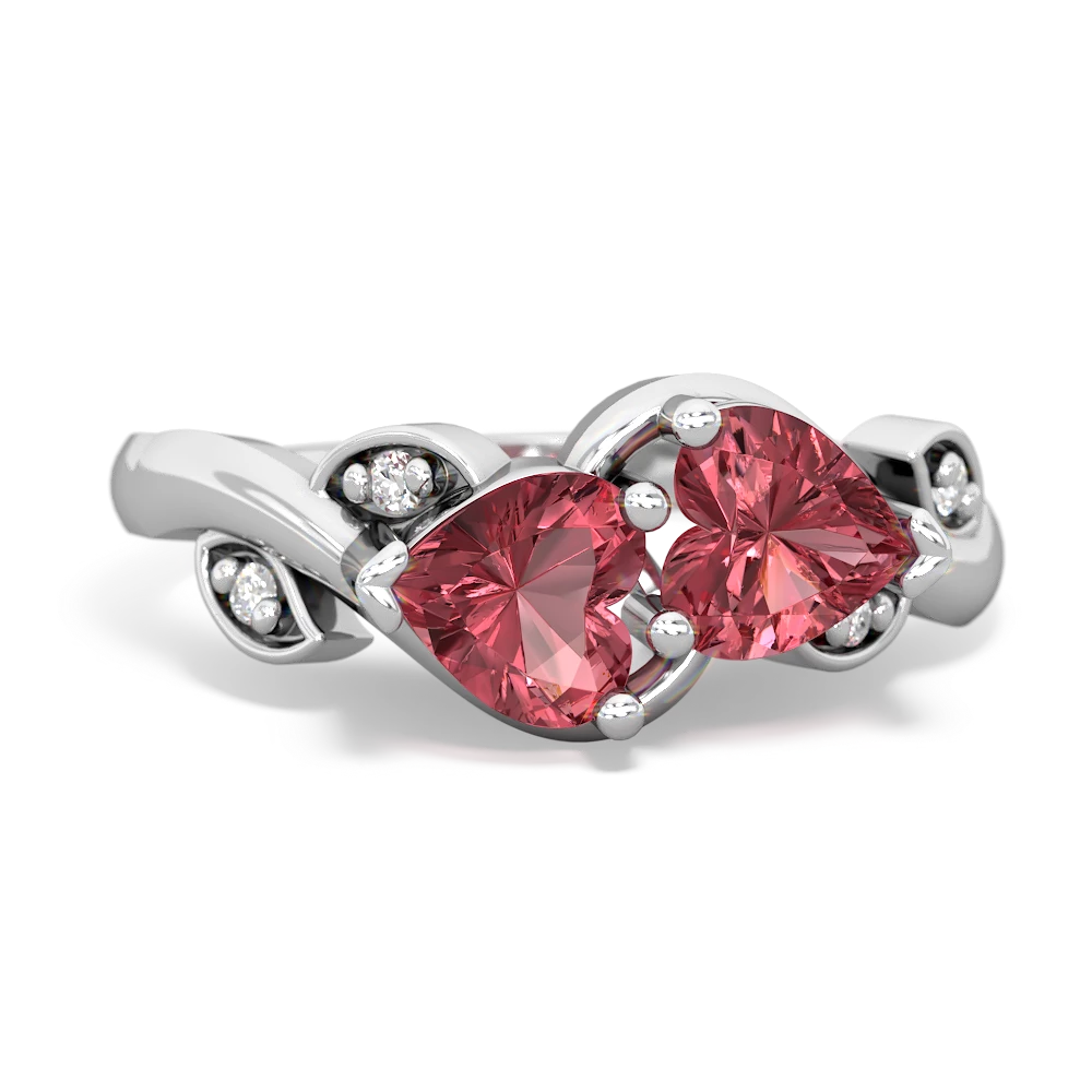 Pink Tourmaline Floral Elegance 14K White Gold ring R5790