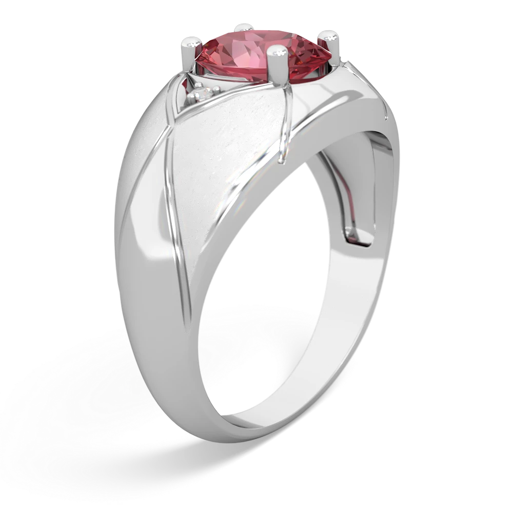 Pink Tourmaline Men's Crossroads 14K White Gold ring R0361