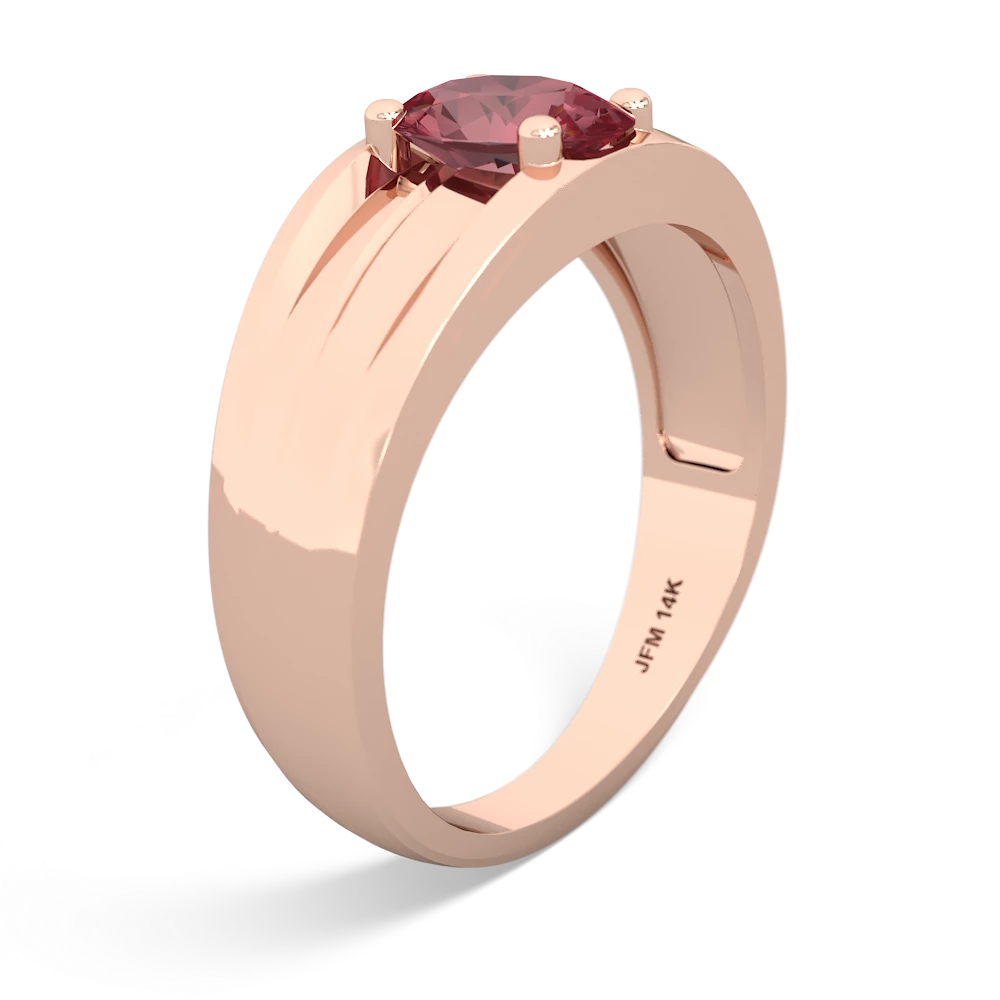 Pink Tourmaline Men's Two Lane 14K Rose Gold ring R0363