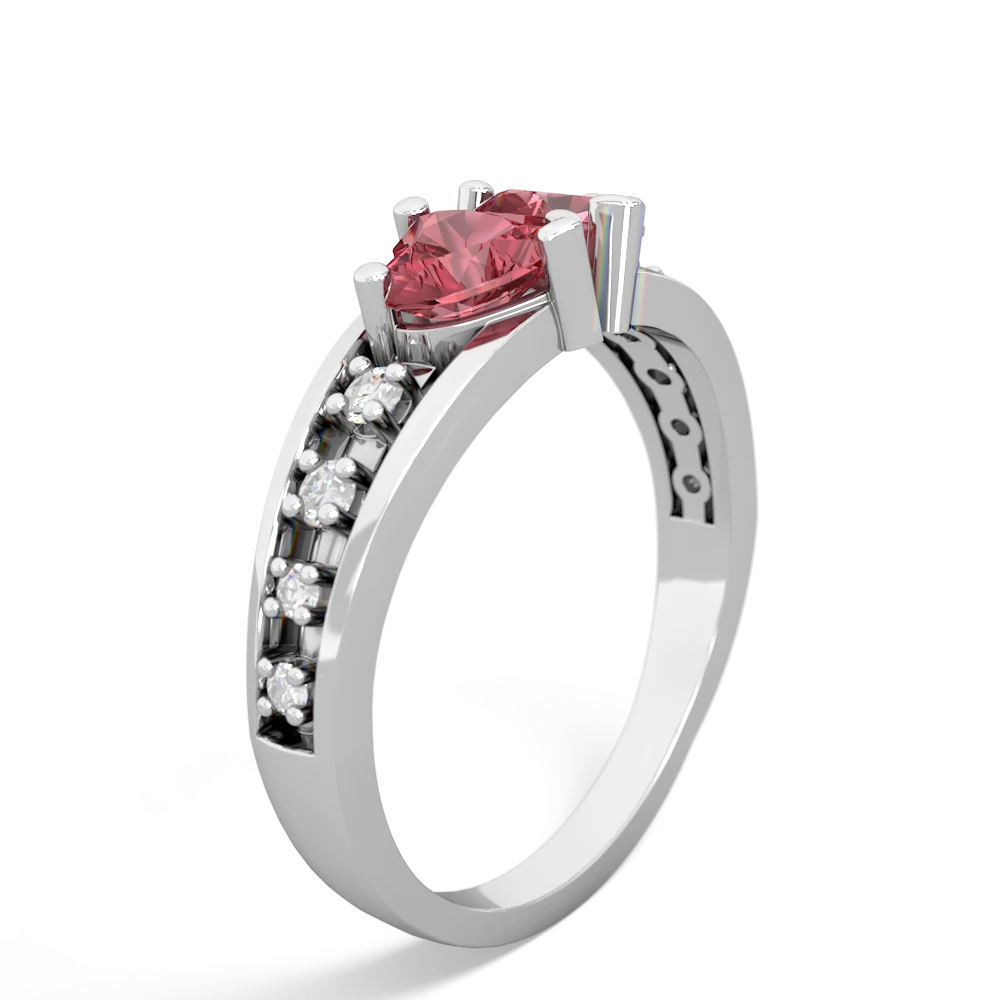 Pink Tourmaline Heart To Heart 14K White Gold ring R3342