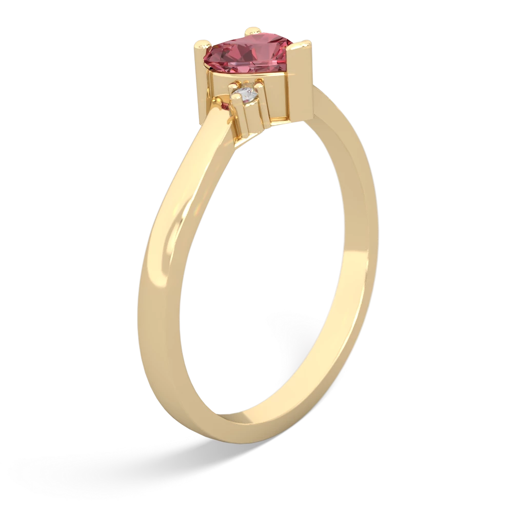 Pink Tourmaline Delicate Heart 14K Yellow Gold ring R0203