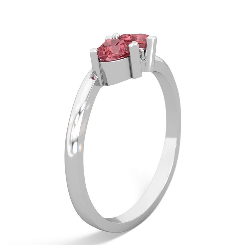 Pink Tourmaline Sweethearts 14K White Gold ring R5260