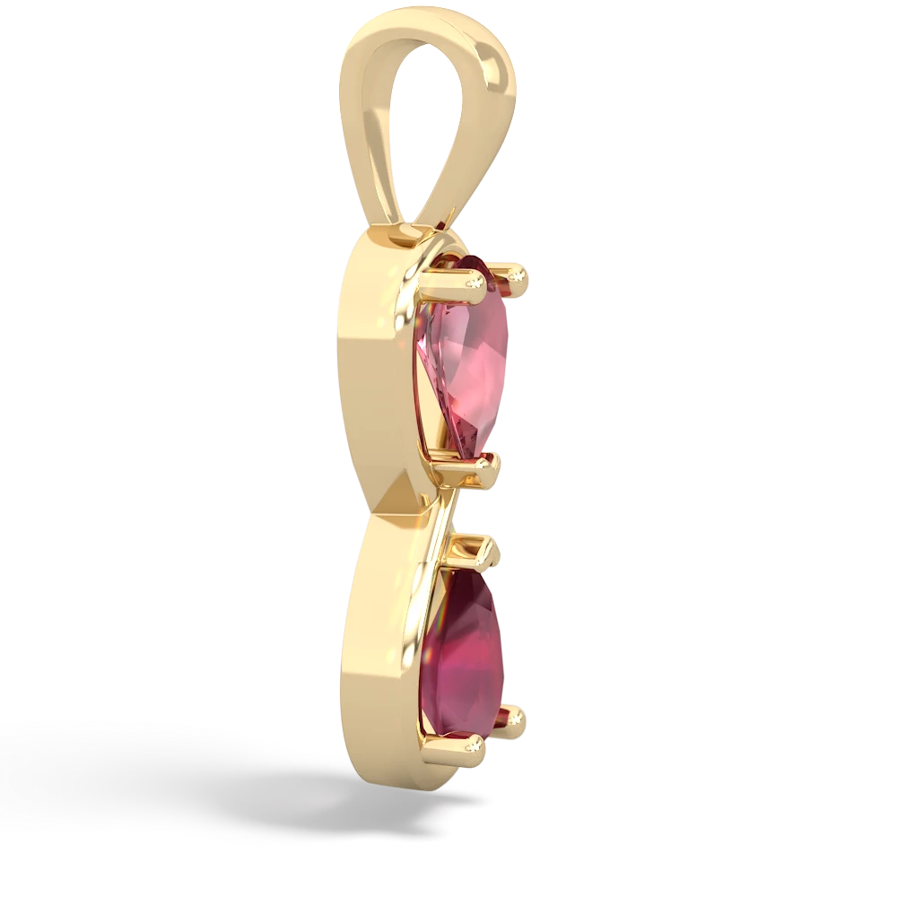 Pink Tourmaline Infinity 14K Yellow Gold pendant P5050