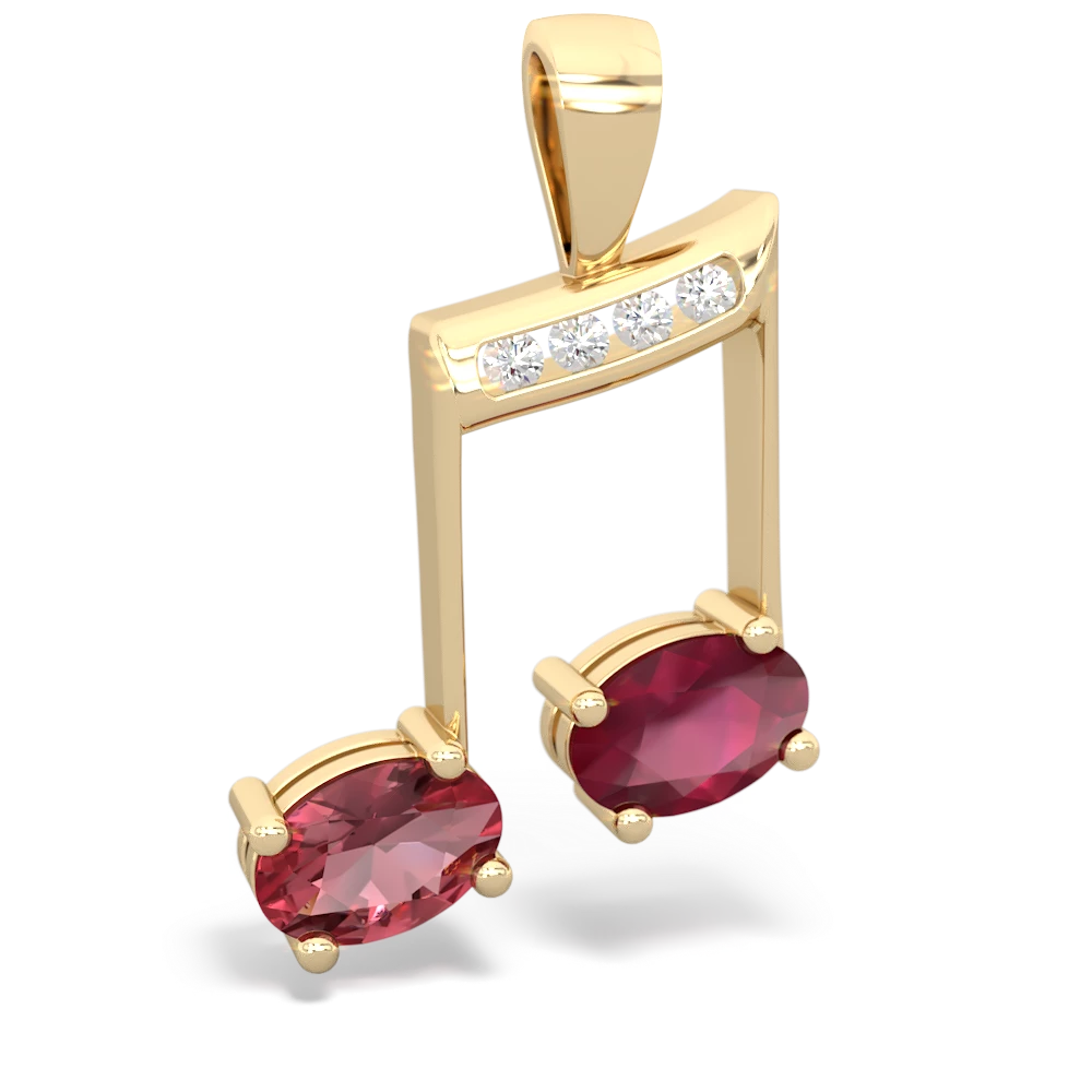 Pink Tourmaline Color Of Music 14K Yellow Gold pendant P3334