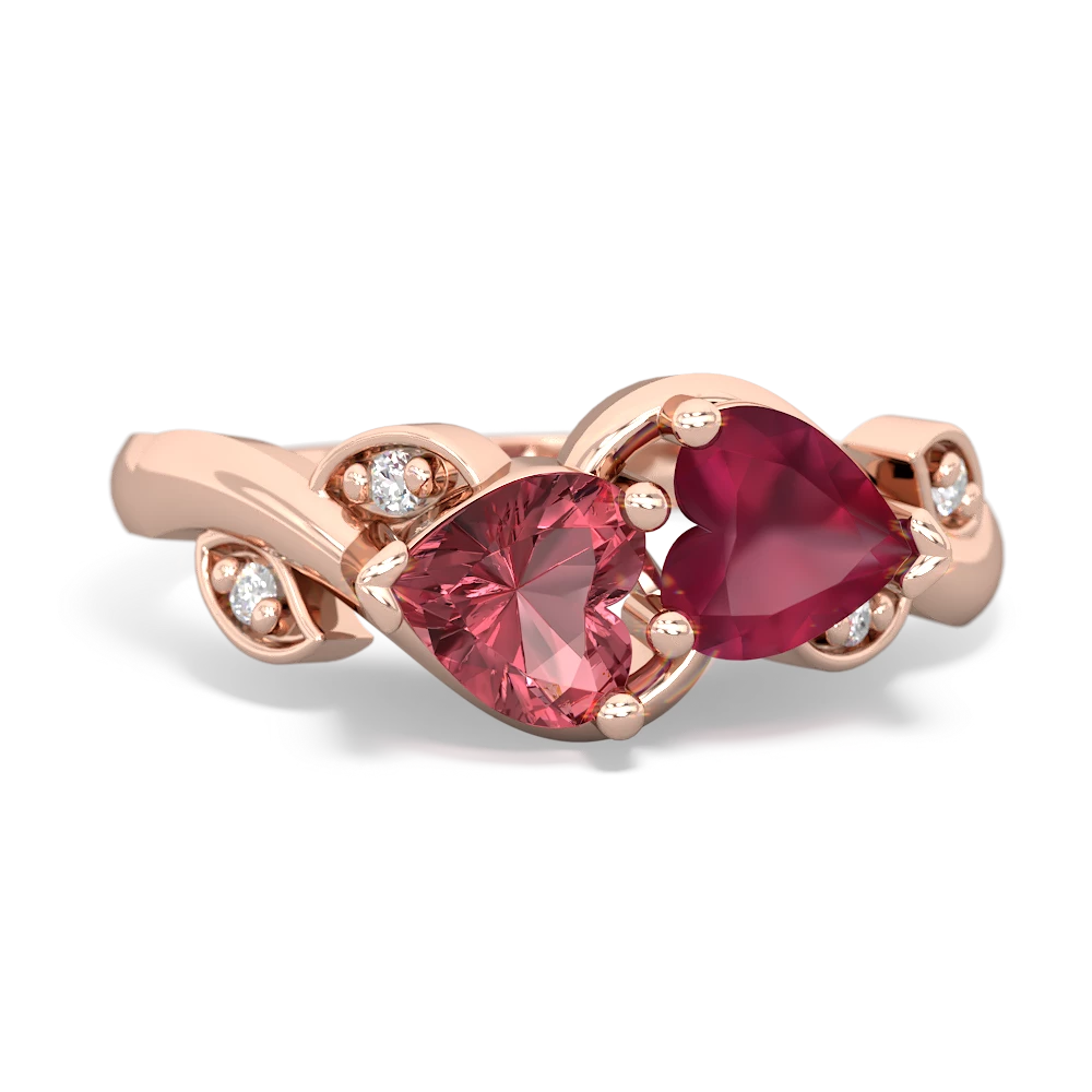 Pink Tourmaline Floral Elegance 14K Rose Gold ring R5790