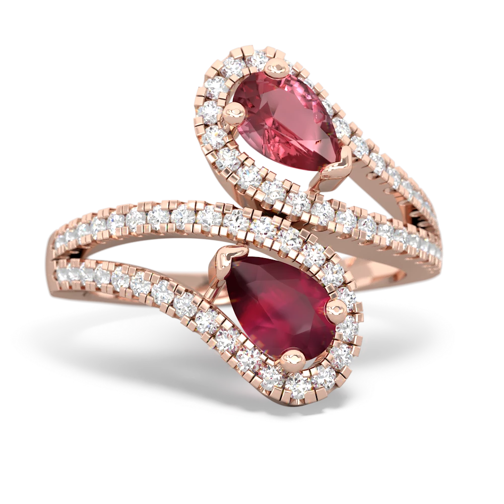 Pink Tourmaline Diamond Dazzler 14K Rose Gold ring R3000