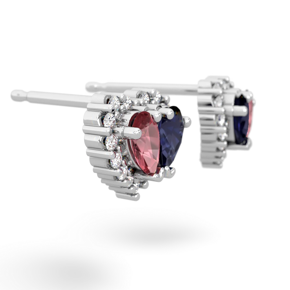 Pink Tourmaline Halo 14K White Gold earrings E7008