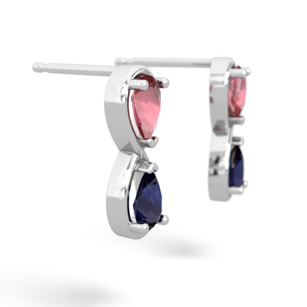 Pink Tourmaline Infinity 14K White Gold earrings E5050