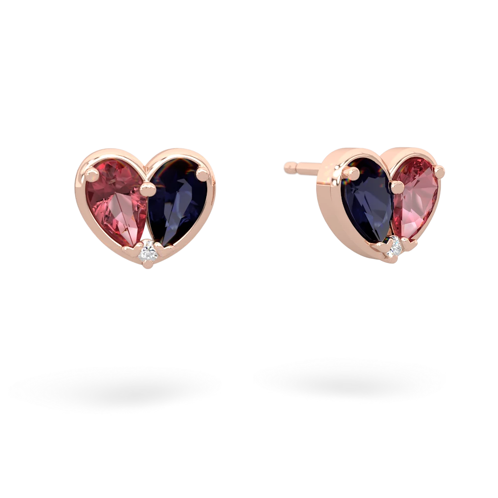 Pink Tourmaline 'Our Heart' 14K Rose Gold earrings E5072