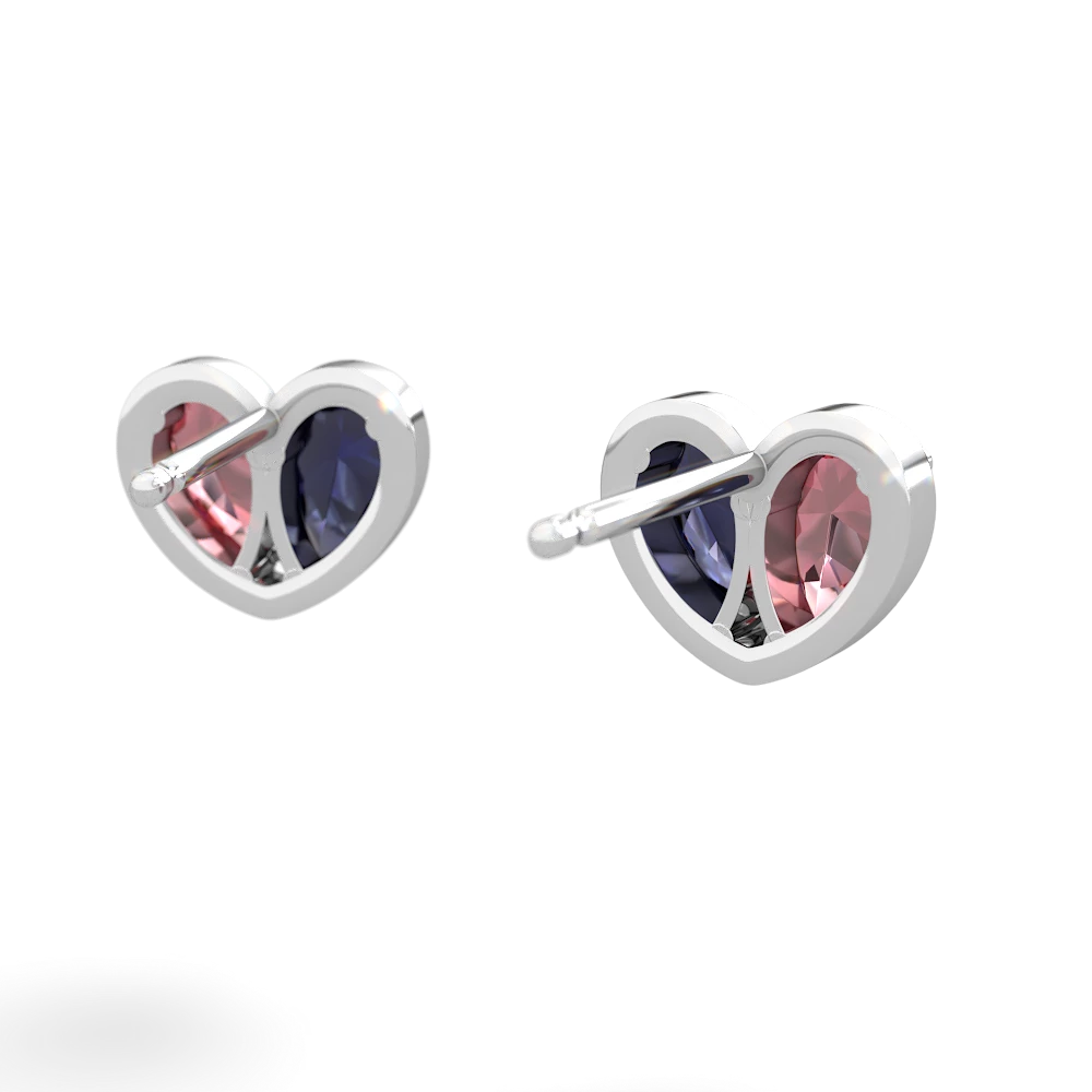 Pink Tourmaline 'Our Heart' 14K White Gold earrings E5072