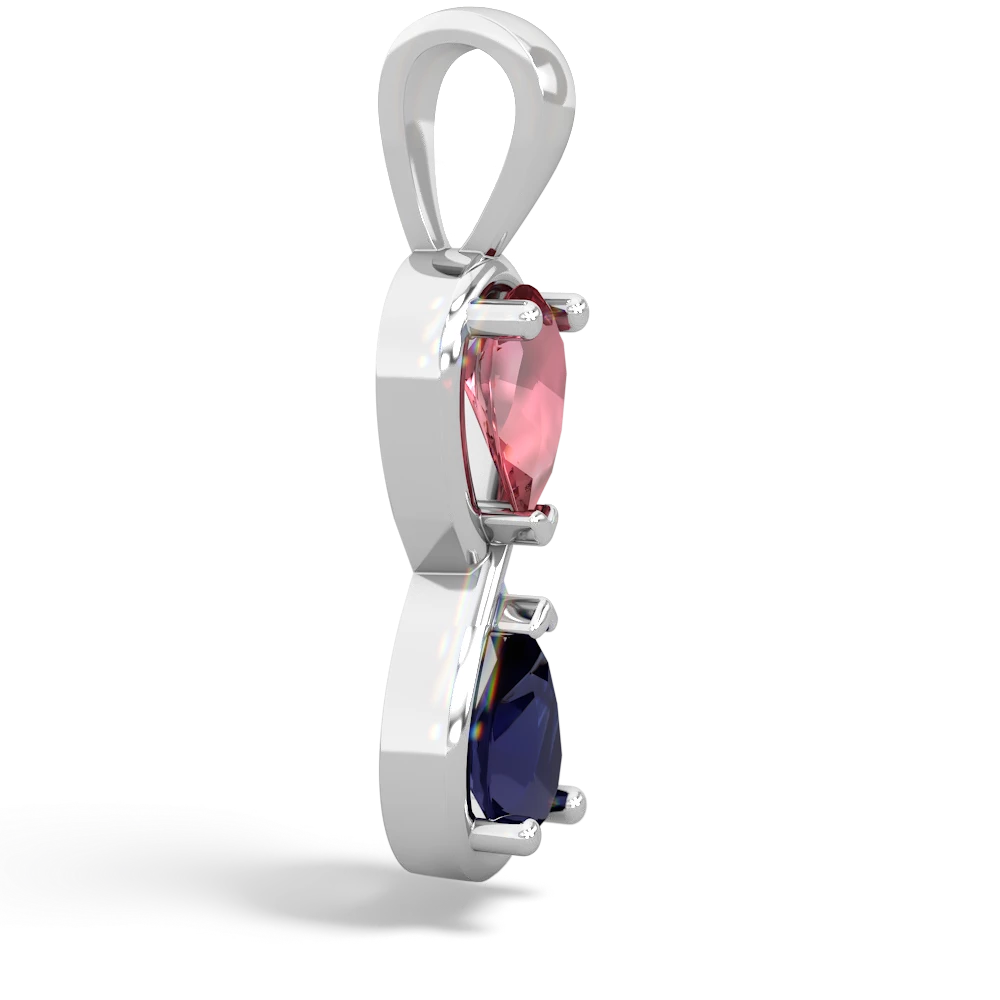 Pink Tourmaline Infinity 14K White Gold pendant P5050