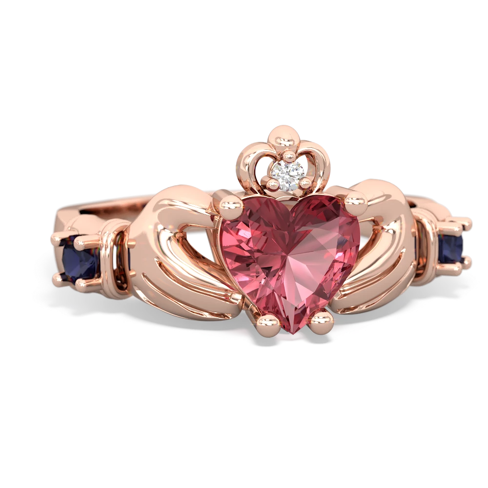 Pink Tourmaline Claddagh Keepsake 14K Rose Gold ring R5245