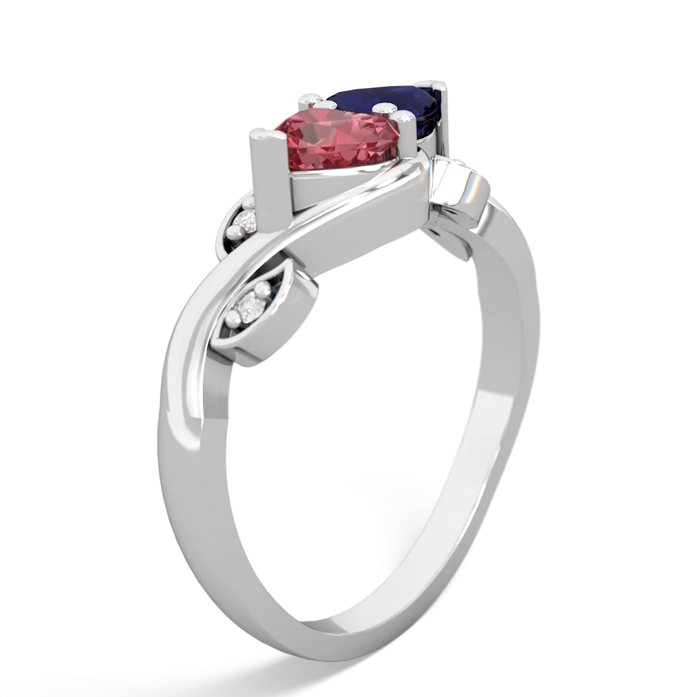 Pink Tourmaline Floral Elegance 14K White Gold ring R5790