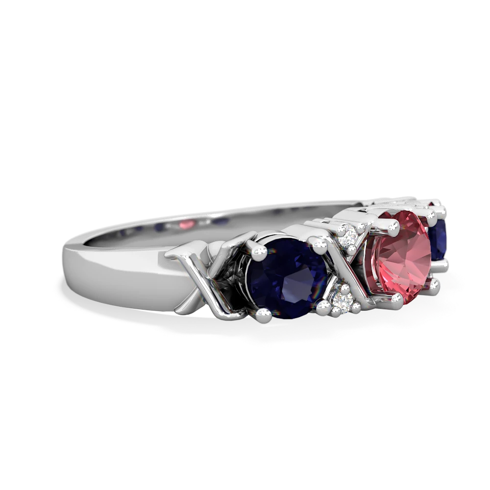 Pink Tourmaline Hugs And Kisses 14K White Gold ring R5016