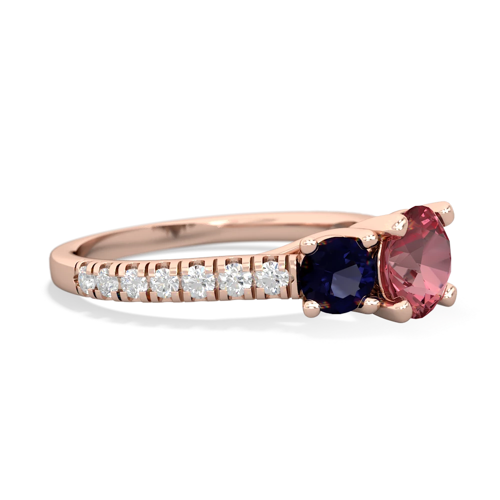 Pink Tourmaline Pave Trellis 14K Rose Gold ring R5500