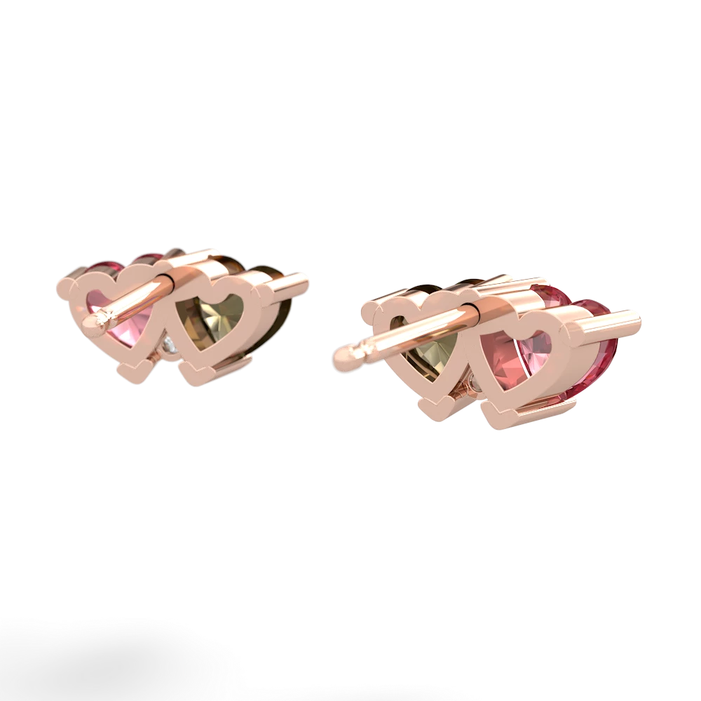 Pink Tourmaline Sweethearts 14K Rose Gold earrings E5260